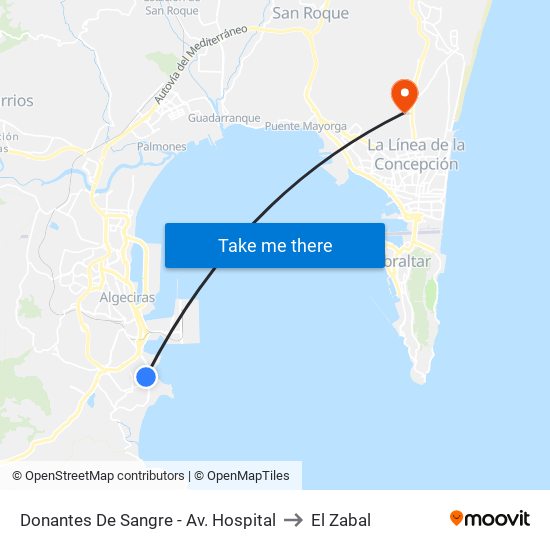 Donantes De Sangre - Av. Hospital to El Zabal map