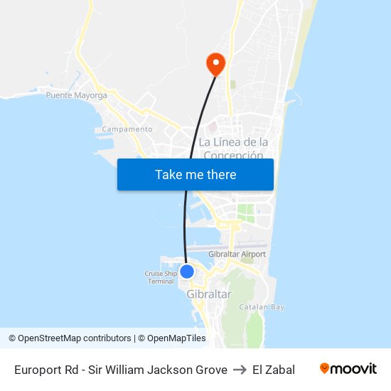 Europort Rd - Sir William Jackson Grove to El Zabal map