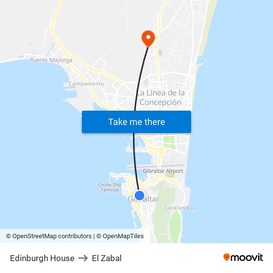 Edinburgh House to El Zabal map