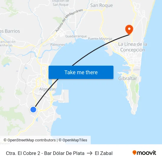 Ctra. El Cobre 2 - Bar Dólar De Plata to El Zabal map