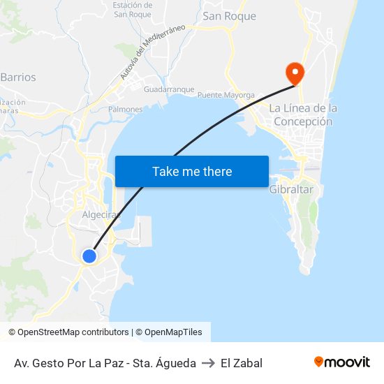 Av. Gesto Por La Paz - Sta. Águeda to El Zabal map