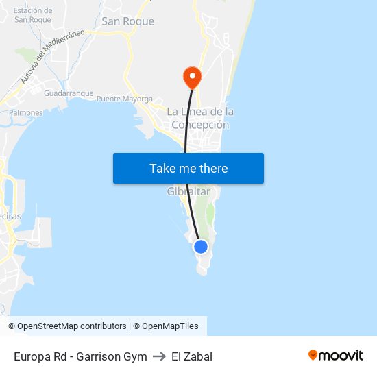 Europa Rd - Garrison Gym to El Zabal map