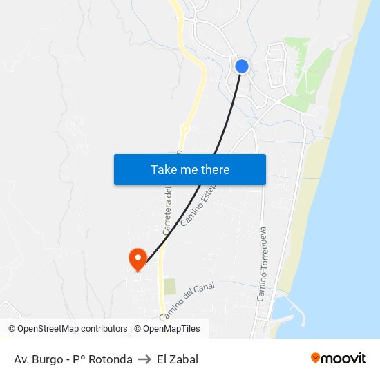 Av. Burgo - Pº Rotonda to El Zabal map