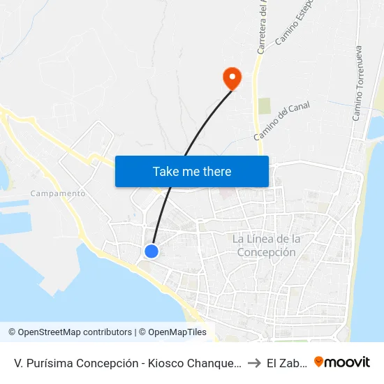 V. Purísima Concepción - Kiosco Chanquete to El Zabal map