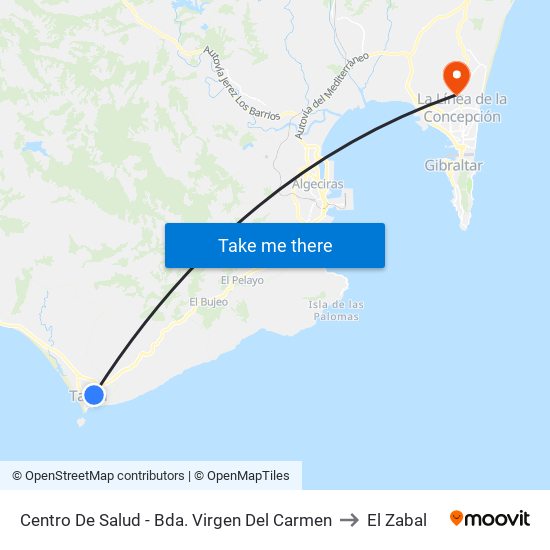 Centro De Salud - Bda. Virgen Del Carmen to El Zabal map