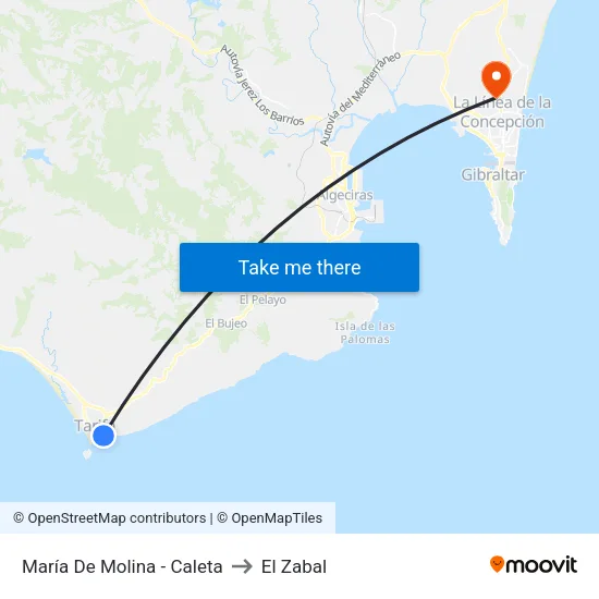 María De Molina - Caleta to El Zabal map