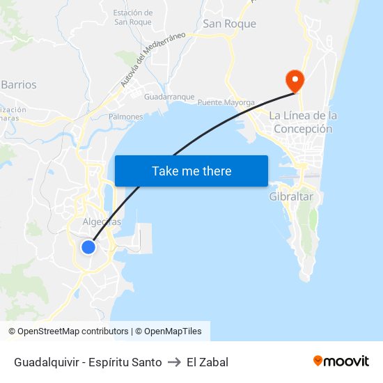 Guadalquivir - Espíritu Santo to El Zabal map
