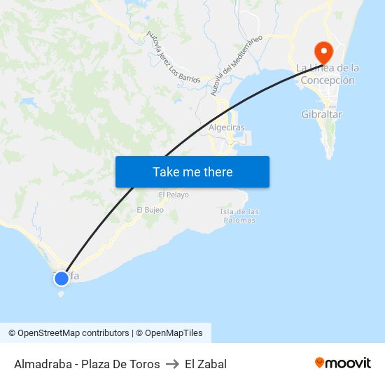 Almadraba - Plaza De Toros to El Zabal map