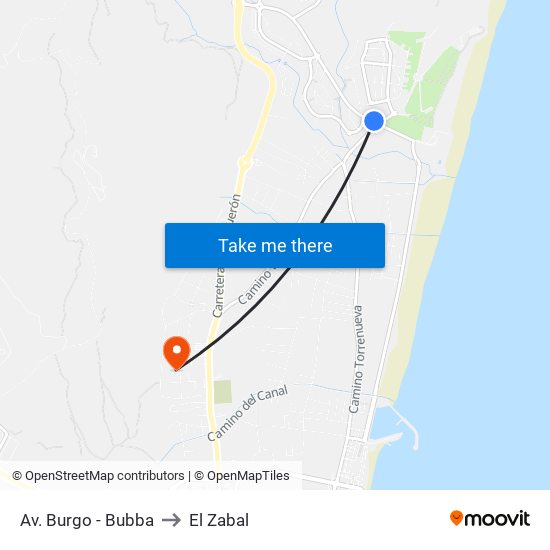 Av. Burgo - Bubba to El Zabal map