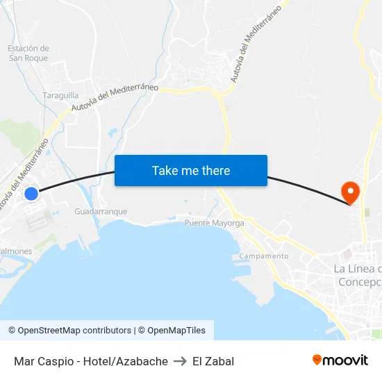 Mar Caspio - Hotel/Azabache to El Zabal map