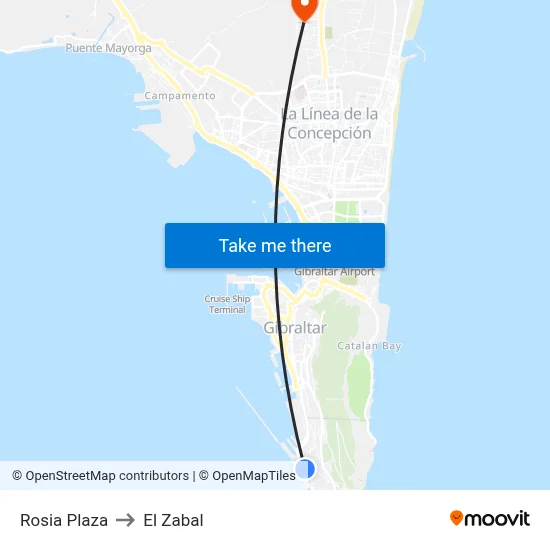 Rosia Plaza to El Zabal map