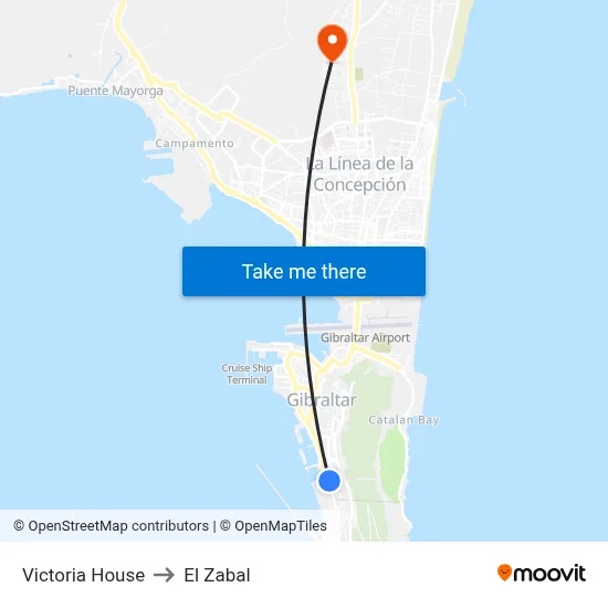 Victoria House to El Zabal map