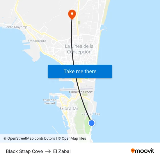 Black Strap Cove to El Zabal map