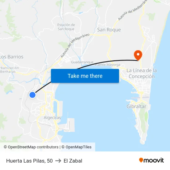 Huerta Las Pilas, 50 to El Zabal map