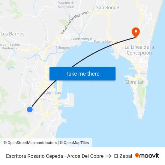 Escritora Rosario Cepeda - Arcos Del Cobre to El Zabal map