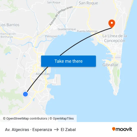 Av. Algeciras - Esperanza to El Zabal map