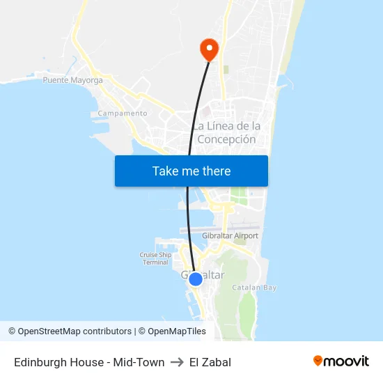 Edinburgh House - Mid-Town to El Zabal map