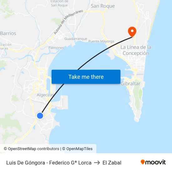 Luis De Góngora - Federico Gª Lorca to El Zabal map