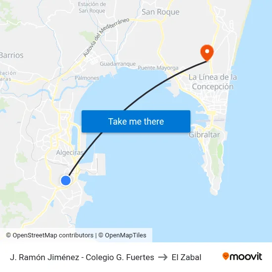 J. Ramón Jiménez - Colegio G. Fuertes to El Zabal map