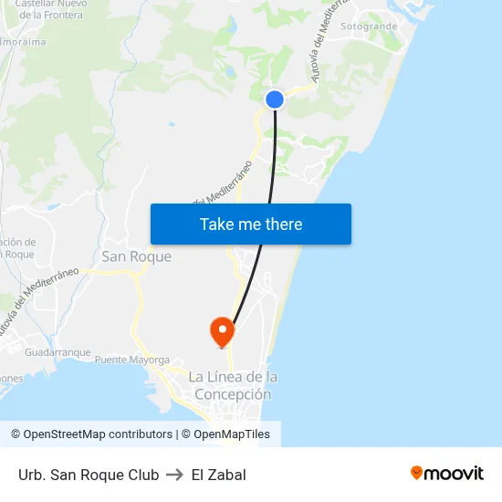 Urb. San Roque Club to El Zabal map