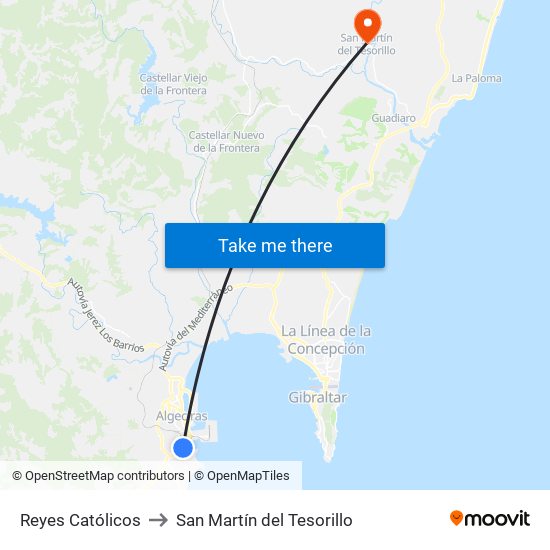 Reyes Católicos to San Martín del Tesorillo map