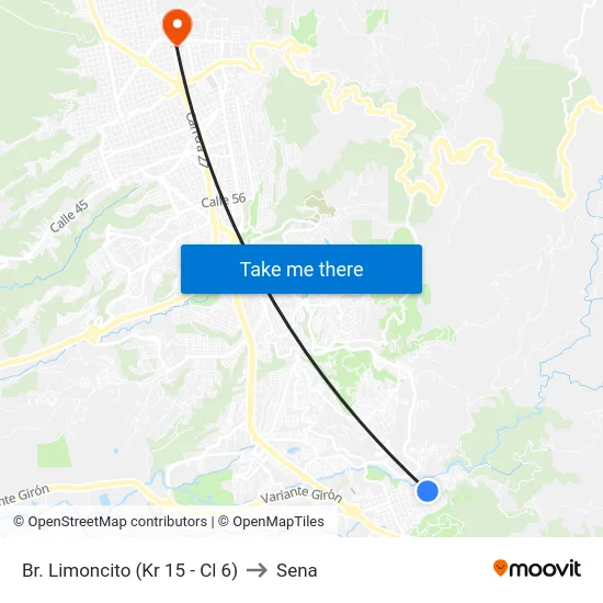 Br. Limoncito (Kr 15 - Cl 6) to Sena map