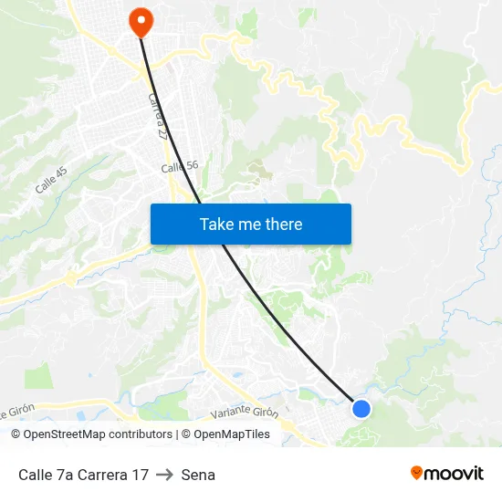 Calle 7a Carrera 17 to Sena map