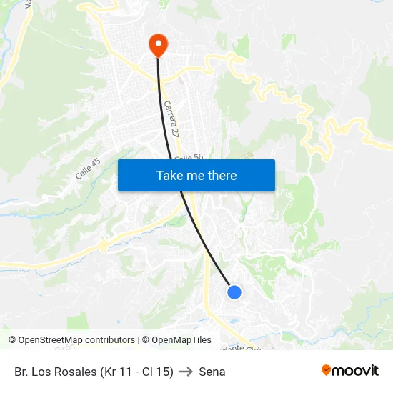 Br. Los Rosales (Kr 11 - Cl 15) to Sena map