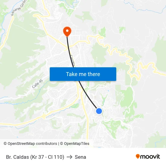 Br. Caldas (Kr 37 - Cl 110) to Sena map