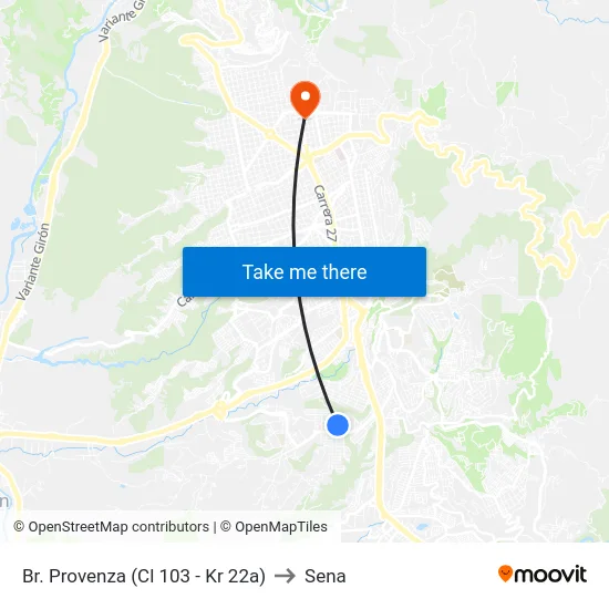 Br. Provenza (Cl 103 - Kr 22a) to Sena map