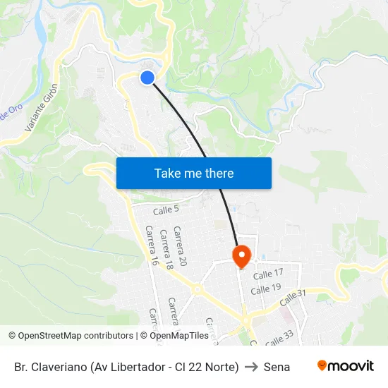 Br. Claveriano (Av Libertador - Cl 22 Norte) to Sena map
