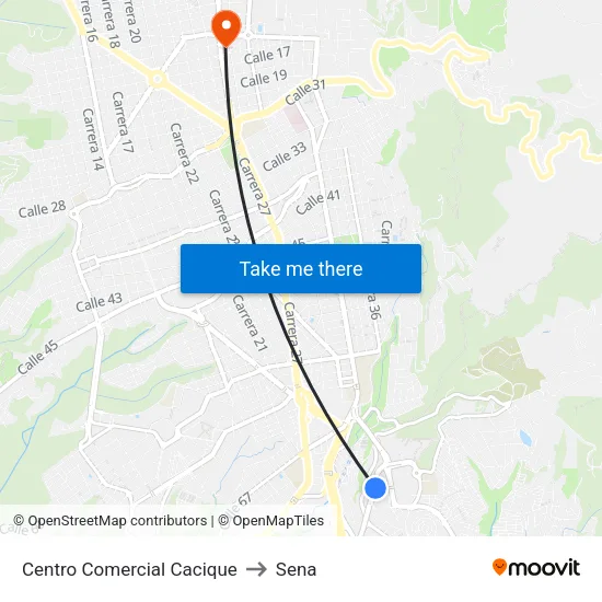 Centro Comercial Cacique (Tv 93 - Kr 33) to Sena map