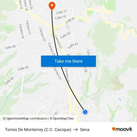Centro Comercial Cacique (Tv 93 - Kr 33) to Sena map