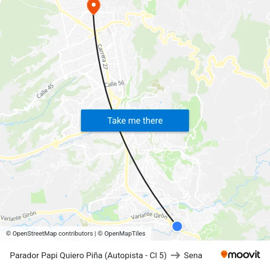 Parador Papi Quiero Piña (Autopista - Cl 5) to Sena map