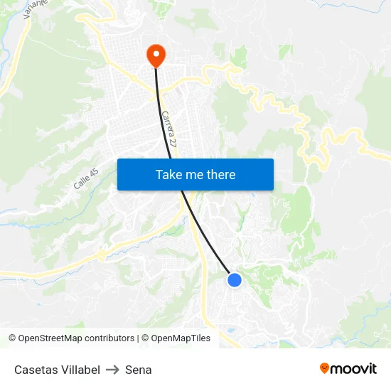 Br. Altos De Villabel (Cl 4 - Kr 11) to Sena map