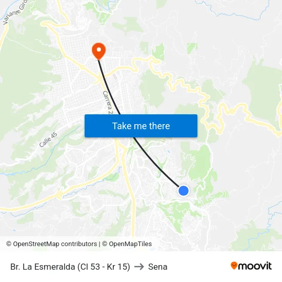 Br. La Esmeralda (Cl 53 - Kr 15) to Sena map