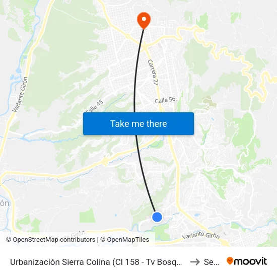 Urbanización Sierra Colina (Cl 158 - Tv Bosque) to Sena map
