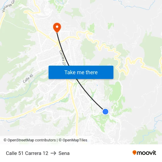 Br. Villaluz (Cl 51 - Kr 12a) to Sena map