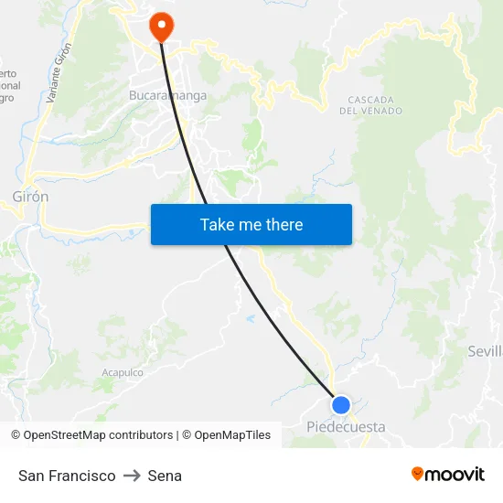 Br. San Carlos (Autopista - Cl 1 Norte) to Sena map