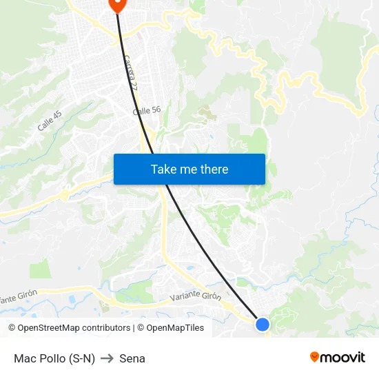 Fábrica Mac Pollo (Autopista - Kr 8a) to Sena map