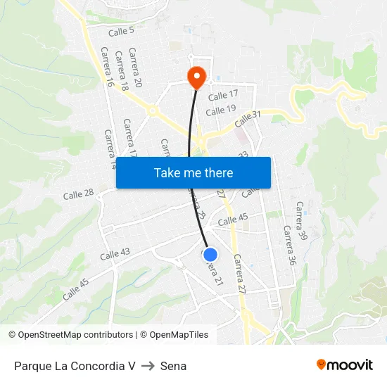 Parque La Concordia (Kr 22 - Cl 49) to Sena map