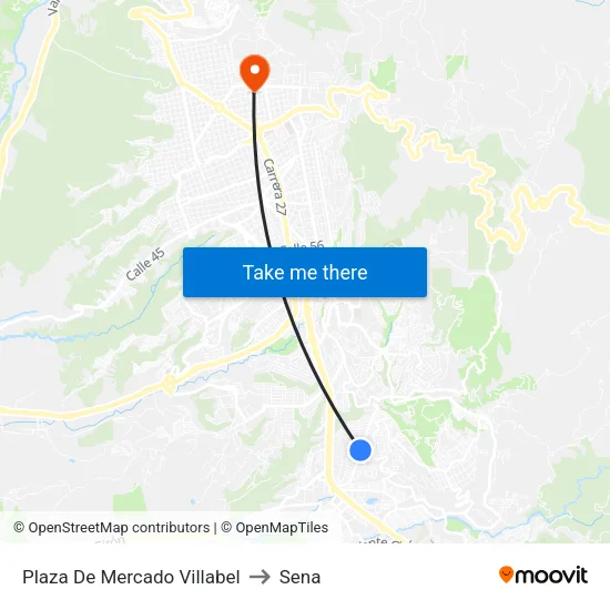 Plaza De Mercado Villabel (Kr 12 - Cl 14) to Sena map