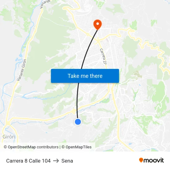 Parroquia Nuestra Señora De La Medalla Milagrosa (Kr 8 - Cl 104) to Sena map