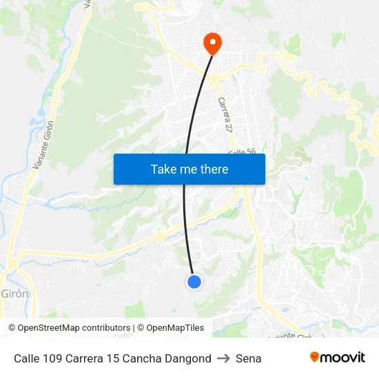 Parque Deportivo El Dangong (Cl 109 - Kr 15a) to Sena map