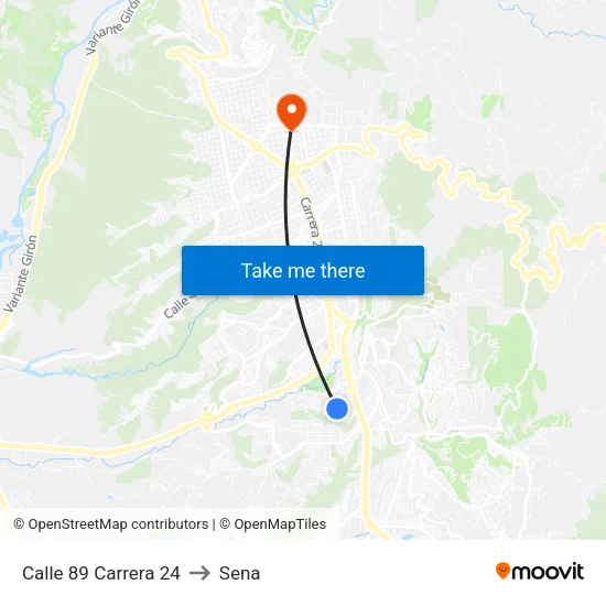 Br. Diamante II (Cl 89 - Kr 24) to Sena map