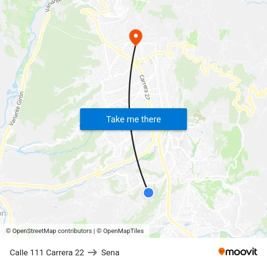 Br. Provenza (Cl 111 - Kr 22) to Sena map