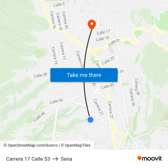 Br. La Concordia (Kr 17 - Cl 55) to Sena map
