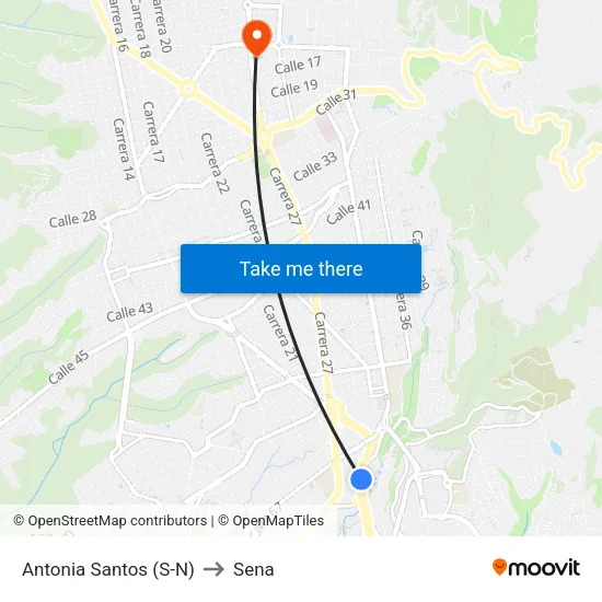 Br. Antonia Santos Sur (Autopista - Cl 70) to Sena map