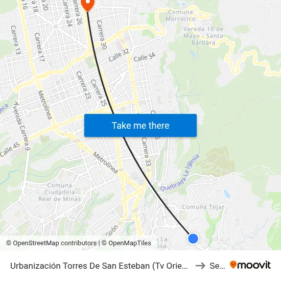 Urbanización Torres De San Esteban (Tv Oriental - Kr 40) to Sena map