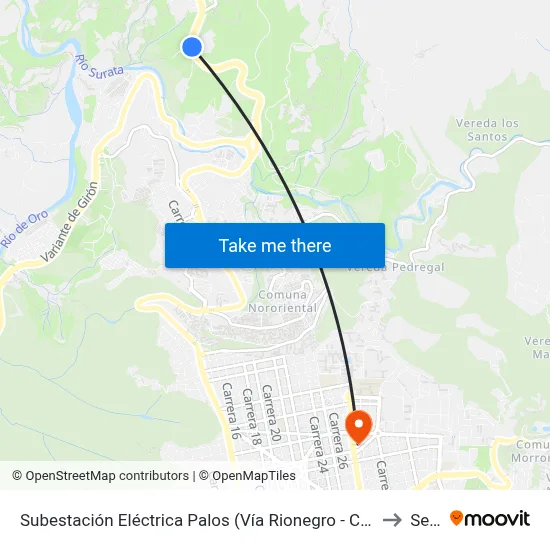 Subestación Eléctrica Palos (Vía Rionegro - Cl 35 Norte) to Sena map